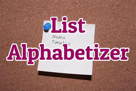 Alphabetize .